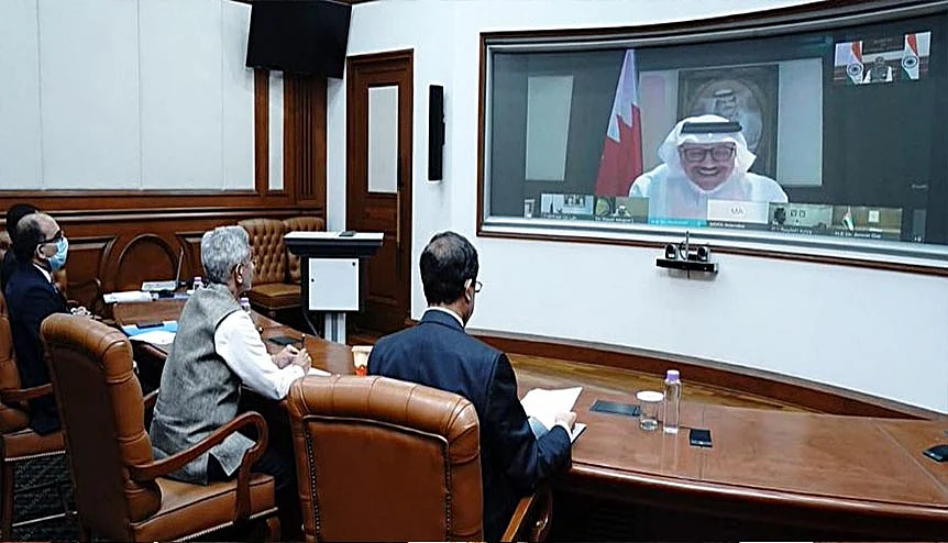 External Affairs Minister S Jaishankar interacts with UAE Minister of State for Foreign Affairs Dr. Anwar Gargash, FM Dr Abdullatif bin Rashid Al Zayani of Bahrain, GCC Secretary General Dr. Nayef Falah Mubarak Al-Hajraf and senior representatives of Kuwait, Saudi Arabia & Qatar. The GCC states emphasized the need for India to underscore their value in multiple platforms.