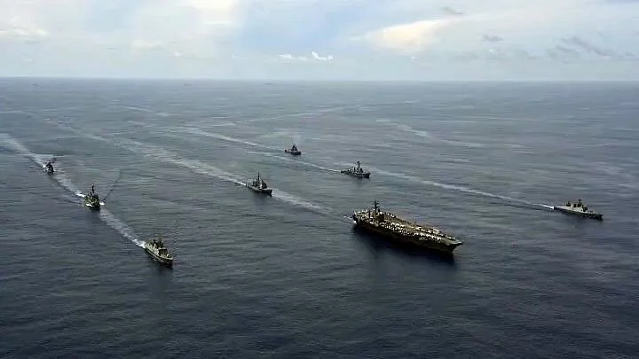 Indian Navy holds passage exercise with US Navy's Nimitz Aircraft Carrier in the Indian Ocean. Beijing labels the Quad exercises as being anti-China. These exercises are a potent display of strength to China.