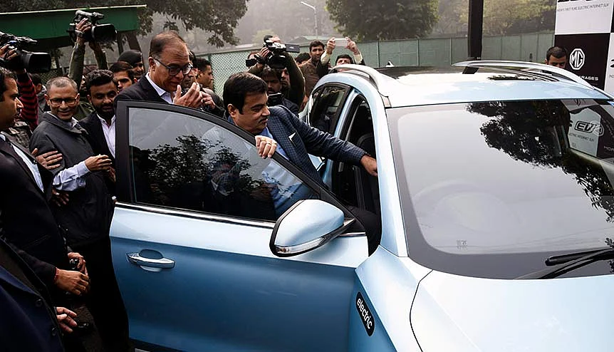 Union Minister for Road Transport & Highways, Nitin Gadkari launching India’s First Pure Electric Internet SUV ZS EV of MG Motor India. The Indian government is creating an ecosystem that will help upscale electric mobility, help the broader national agenda, and reduce pollution and the oil import bill.