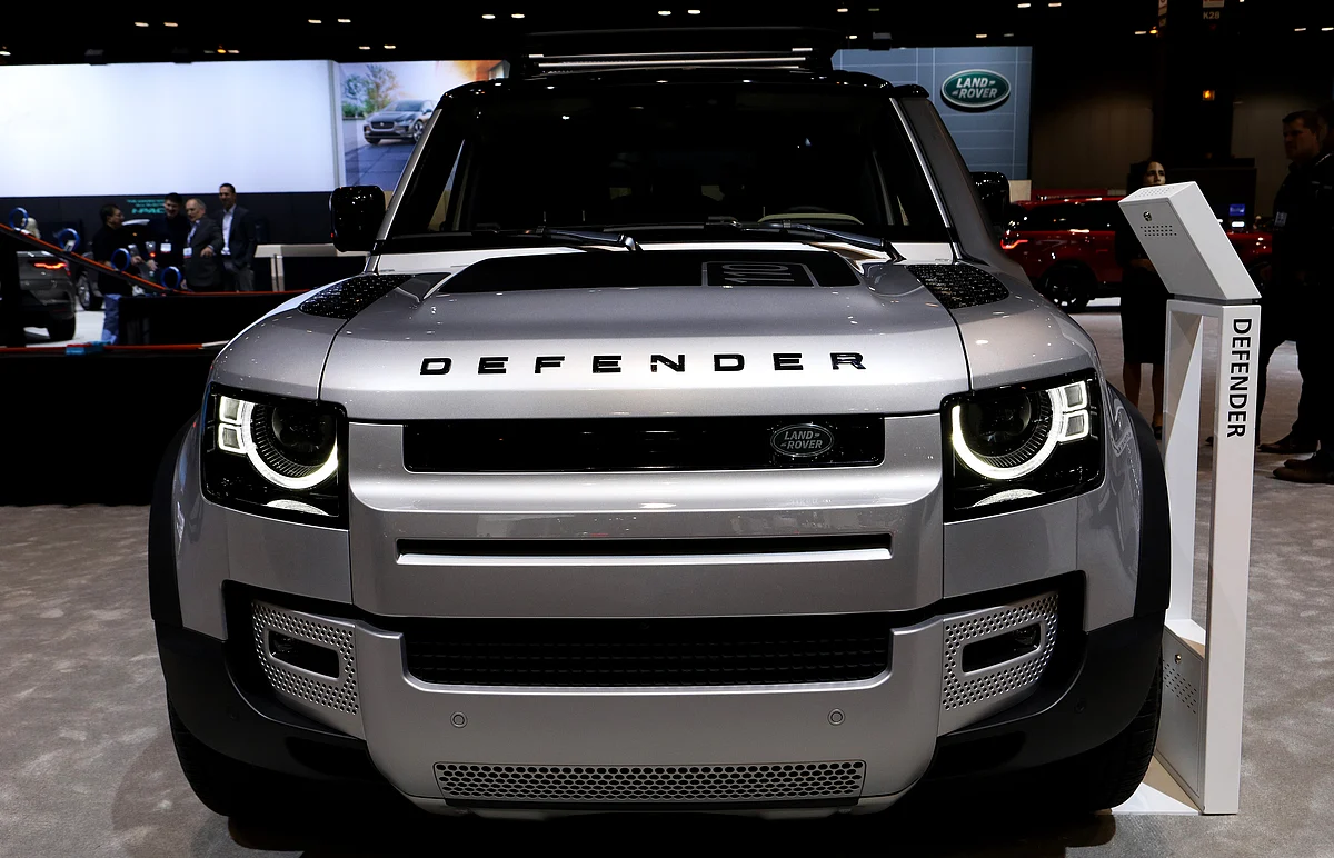 The Land Rover Defender on display at the 112th Annual Chicago Auto Show at McCormick Place in Chicago last year. It was credited with contributing significantly to retail sales.