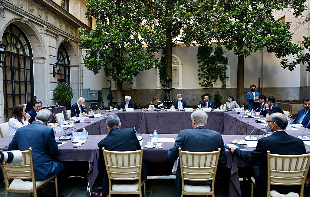 External affairs minister Dr. S Jaishankar in a meeting with members of the US-India Business Council and US Global Task Force on the COVID-19 pandemic situation, in Washington DC.