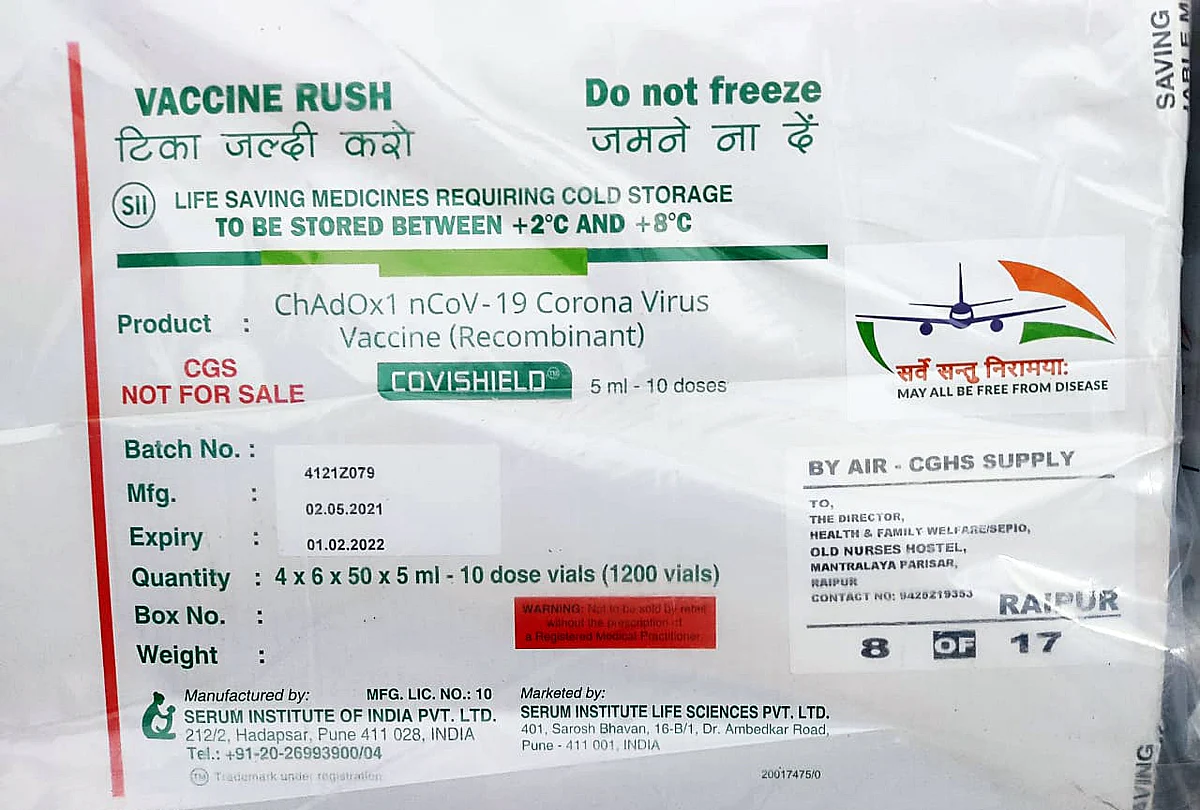 A consignment of the Covishield vaccine being distributed in India. The GoI has been working overtime to initiate a process which would ensure smooth supply of vaccines into the country to enable the national vaccination programme in the face of a second wave of the pandemic.