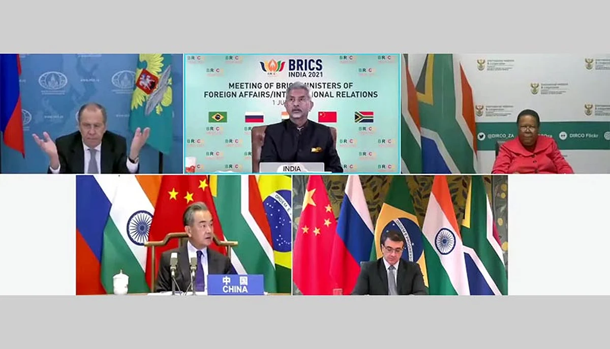 India’s minister of external affairs Dr. S Jaishankar chairing the BRICS foreign minister’s meeting. The attendees gave their support for waiver of TRIPS agreement for Covid-19 related tools, technologies, medicines and most importantly vaccines during the discussions.