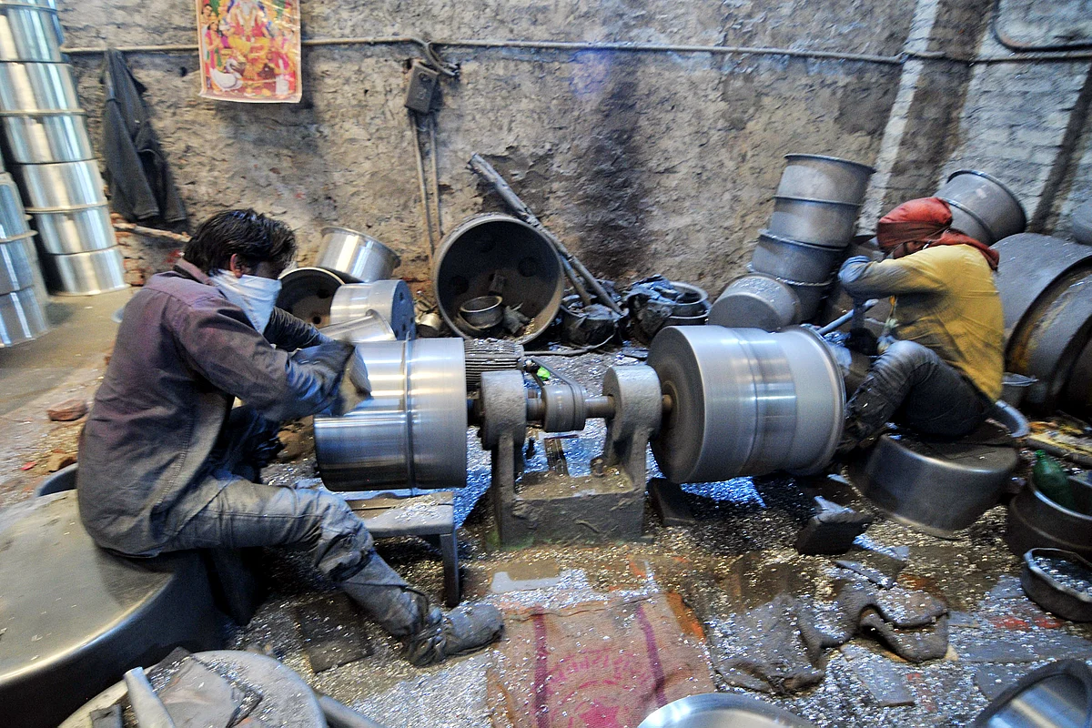 Labourers working in an MSME factory. The RBI has injected a loan of $2.2 billion to prop up this sector.