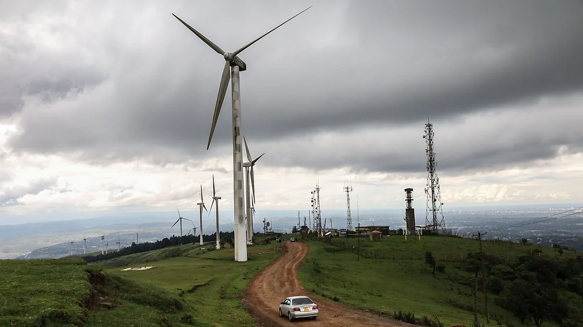 A view of the Ngong Hills power station in Ngonh Hills Kajiado County. The Ngong hills power station accommodates approximately thirty wind turbines and its located on the Northern part of Ngong Hills in Kajiado County, Africa. The Indian government has reiterated its commitment to support Africa’s energy transition through rapid deployment of clean energy technologies.