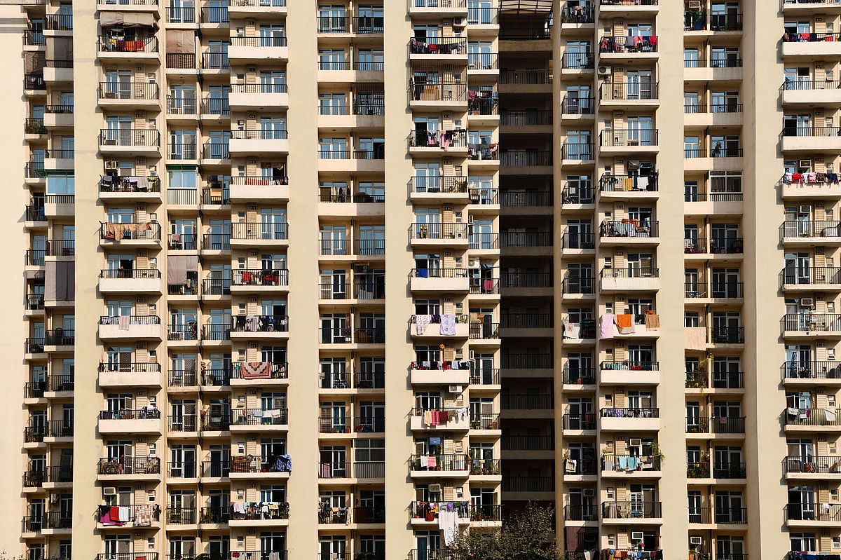 A construction site in Noida, short of the New Okhla Industrial Development Authority. With the vaccination drive gaining significant momentum and the spread of COVID-19 under better control for now, 2023 will very likely emerge as the new peak year.