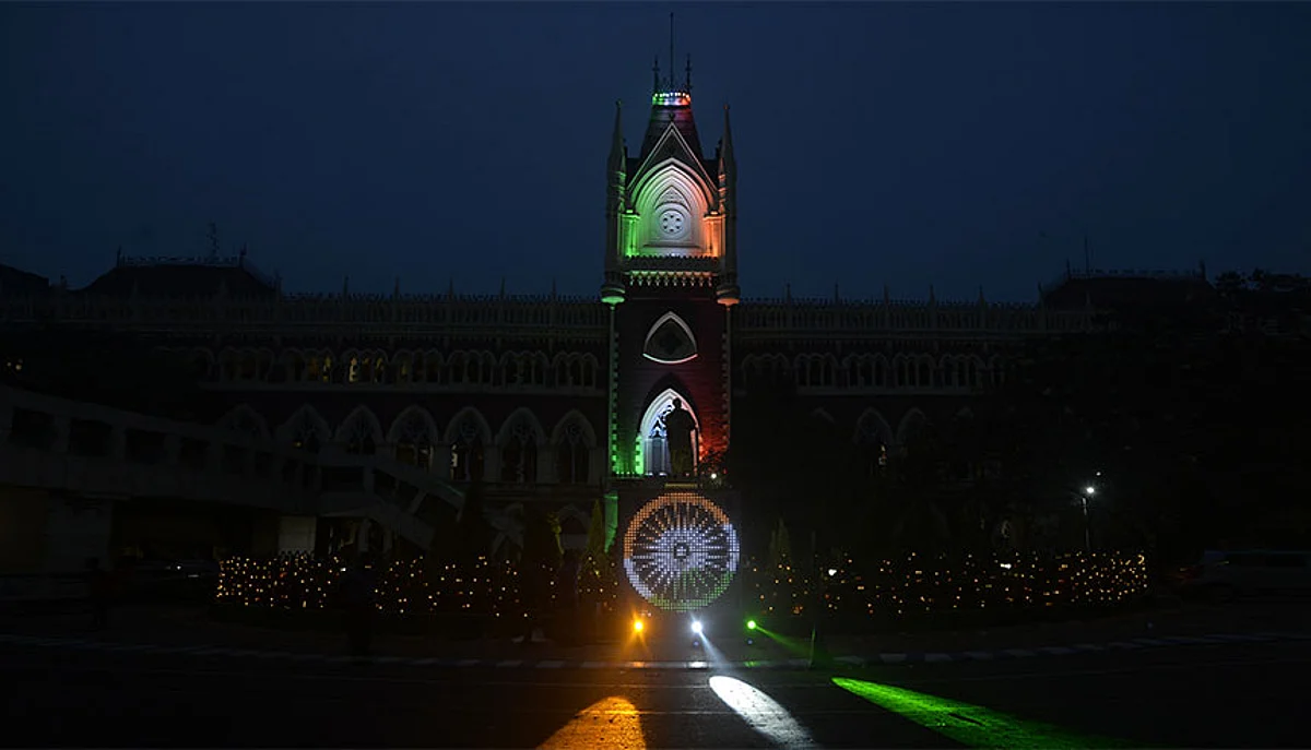 Speedy justice. A view of the Calcutta High Court illuminated with the tri-colour lighting on India’s 75th Independence Day. A new reform measure unveiled by the Narendra Modi government could move the dial on laborious Indian judicial system.