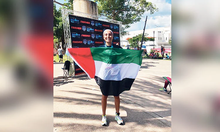 Hana Al Nabulsi poses for a photo after the race.