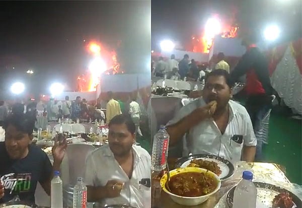 “எது எரிஞ்சா என்ன.. எங்களுக்கு சோறு முக்கியம்” : அசராமல் சாப்பிடும் உணவுப் பிரியர்கள்.. வைரலாகும் வீடியோ!