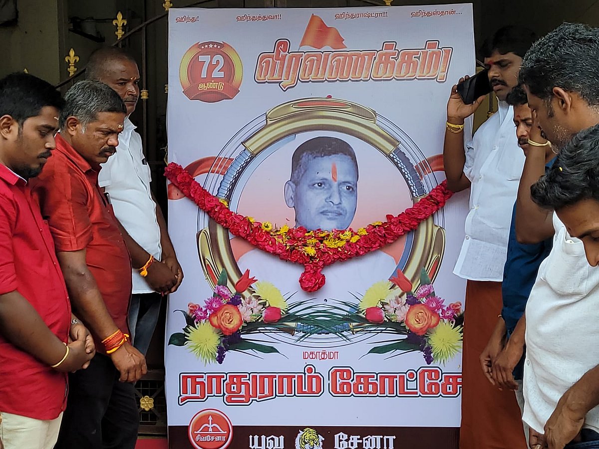 “கோட்சேவுக்கு வீரவணக்கம்?” : சிவசேனா நிர்வாகி மீது வழக்குப்பதிவு!