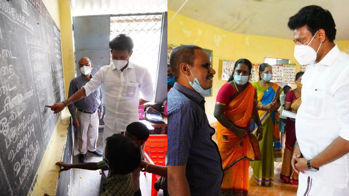 முன்னறிவிப்பின்றி பள்ளிகளுக்கு விசிட் அடிக்கும் அமைச்சர் அன்பில்; திகைத்துப் போன மாணவர்கள்! (Album)