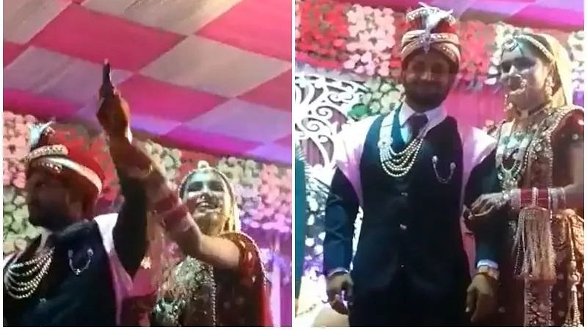 ஜோடியாக துப்பாக்கியை சுட்டு குதூகலமடைந்த மணமக்கள்; வைரல் வீடியோவால் சிக்கிய புதுமண தம்பதி! 