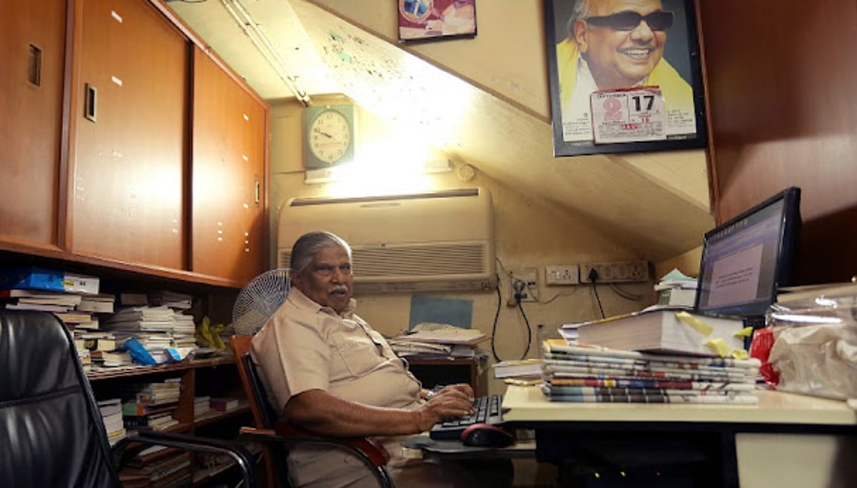 ”இங்க பெருசா எந்த வேலையும் இல்லை; ஆனா ஓடியாந்துரேன்.. எதுக்காக?” - கலைஞருடனான சண்முகநாதனின் நினைவலைகள்!