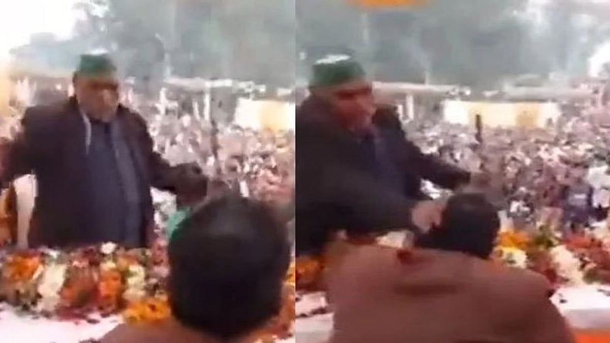 BJP MLA-க்கு ‘பளார்’ என விழுந்த அடி.. உ.பி.யில் நடந்த பொதுக்கூட்டத்தில் முதியவர் துணிகரம் - என்ன காரணம்?