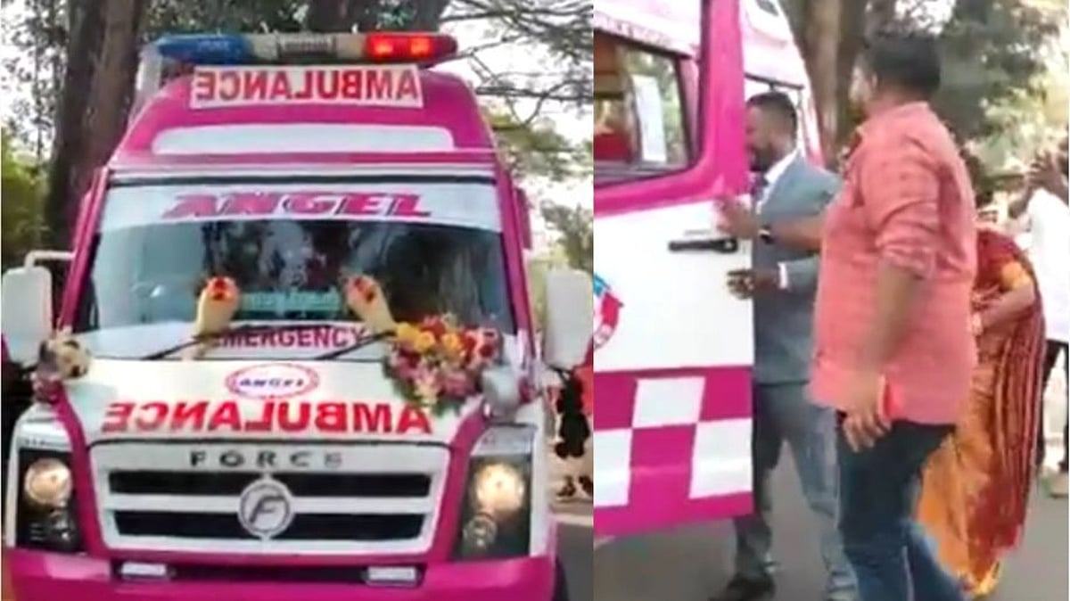 திருமணமான கையோடு சைரனை அலறவிட்டபடி புதுமண ஜோடி ஆம்புலன்ஸில் ஊர்வலம் : கேரளாவில் நடந்தது என்ன? 