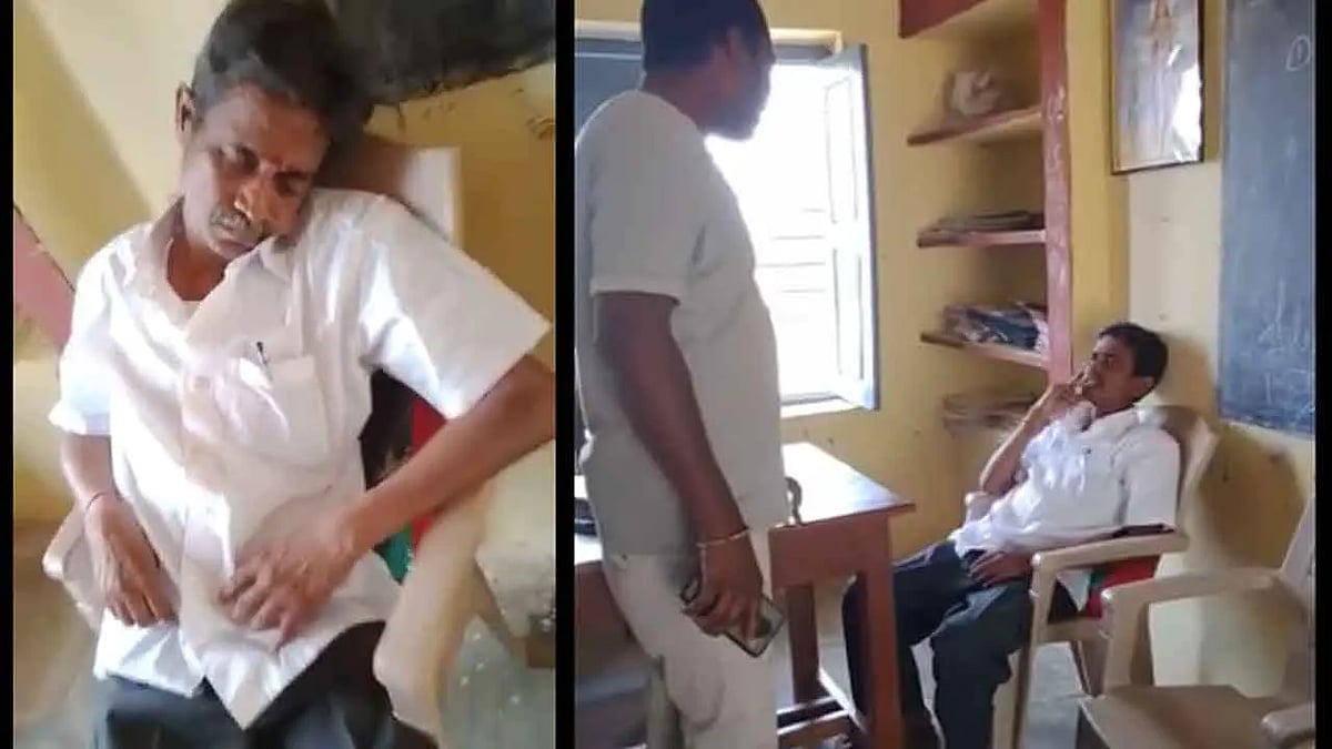 வகுப்பறையிலேயே குடிபோதையில் தூங்கி வழியும் ஆசிரியர்.. 6 மாதமாக தொடரும் அவலம்! #Viral