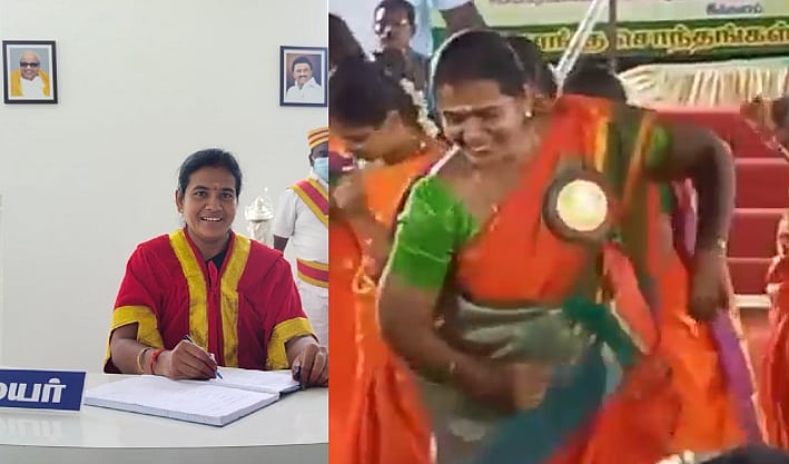 கும்மியாட்டம் ஆடிய பெண் மேயர்... அசந்துபோன பார்வையாளர்கள்! #Video