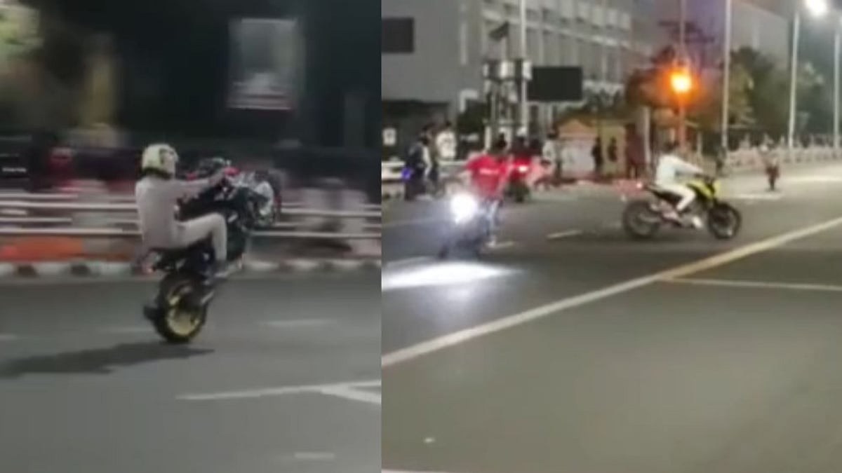 சட்டத்தை மீறி பைக் சாகசம் செய்த இளைஞர்கள்.. சாட்டையை கழட்டிய போலிஸார்!