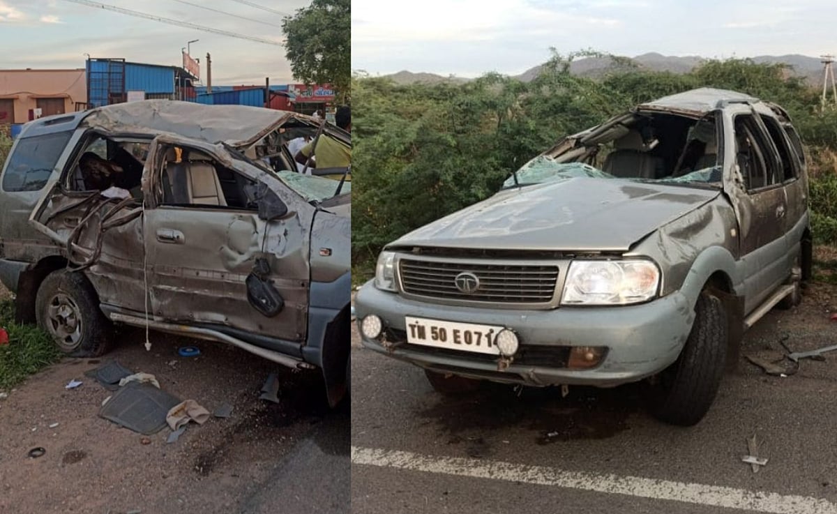 மீடியனில் மோதி உருண்டோடிய கார்.. 2 பெண்கள் உட்பட மூவர் பலி.. பெரம்பலூரில் சாலை விபத்தில் நடந்த கோரம்!