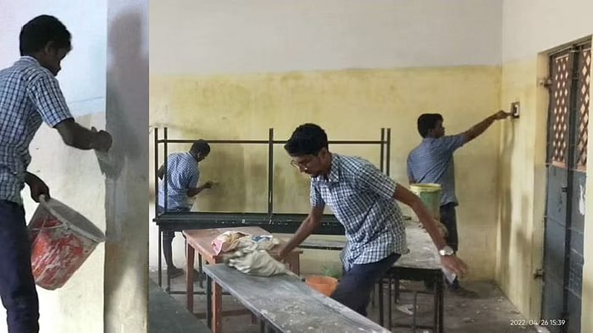 “இது எங்க ஸ்கூல்..”: சொந்தக்காசில் வகுப்பறைக்கு பெயிண்ட் அடித்த அரசுப்பள்ளி மாணவர்கள்: குவியும் பாராட்டு!