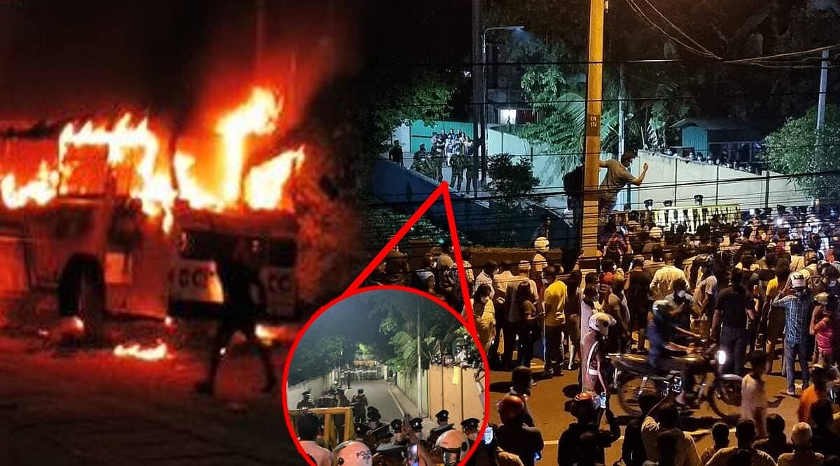 உயிர் வாழவே போராடும் நிலை.. அதிபர் வீட்டை முற்றுகையிட்ட இலங்கை மக்கள் - தடியடி நடத்தியதால் மூண்ட கலவரம் !