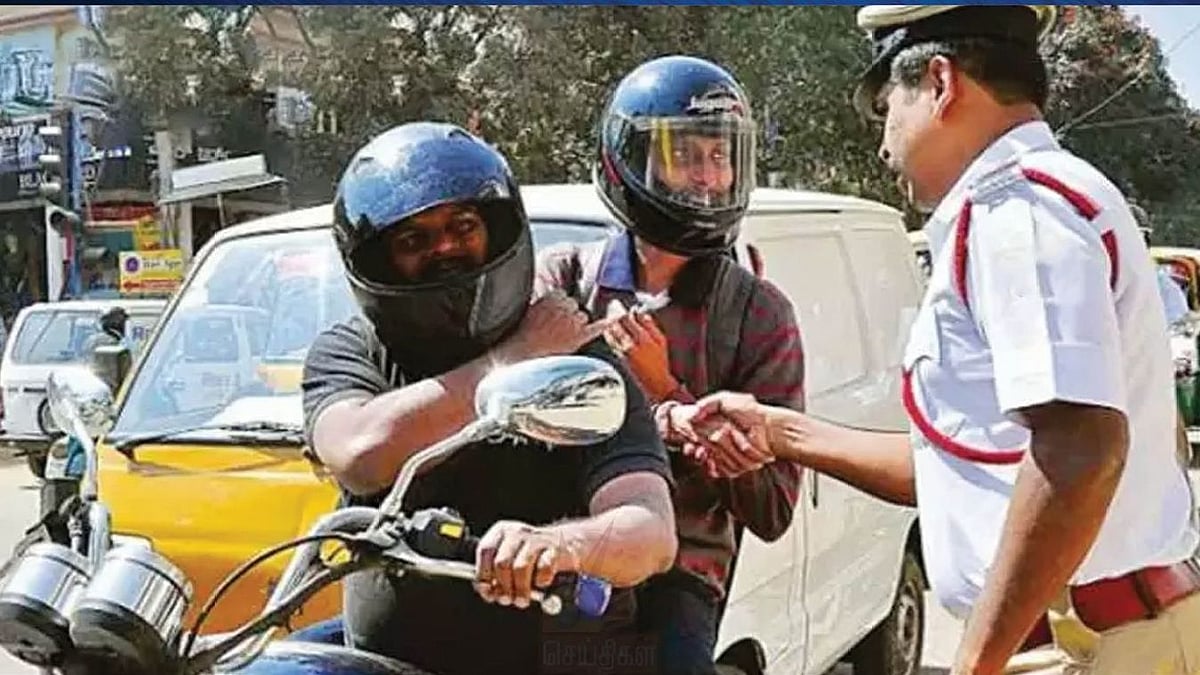 இனி ஓட்டுநர் மட்டுமல்ல இவர்களுக்கும் ஹெல்மெட் கட்டாயம்.. போக்குவரத்து போலிஸார் அதிரடி உத்தரவு! 