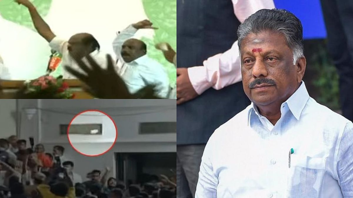 வாட்டர் பாட்டில் அடி.. முதுகில் குத்து.. டயர் பஞ்சர் : கூட்டத்தில் வைத்து OPS-ஐ தாக்கிய கும்பல்