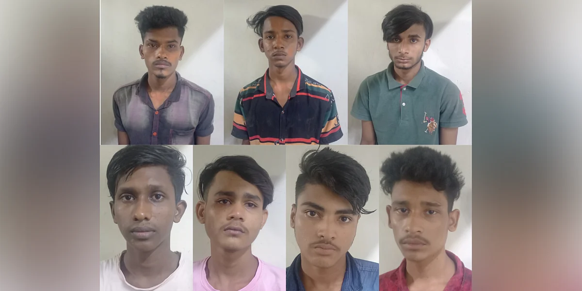 গ্রেপ্তার কিশোর গ্যাংয়ের সদস্যরা।