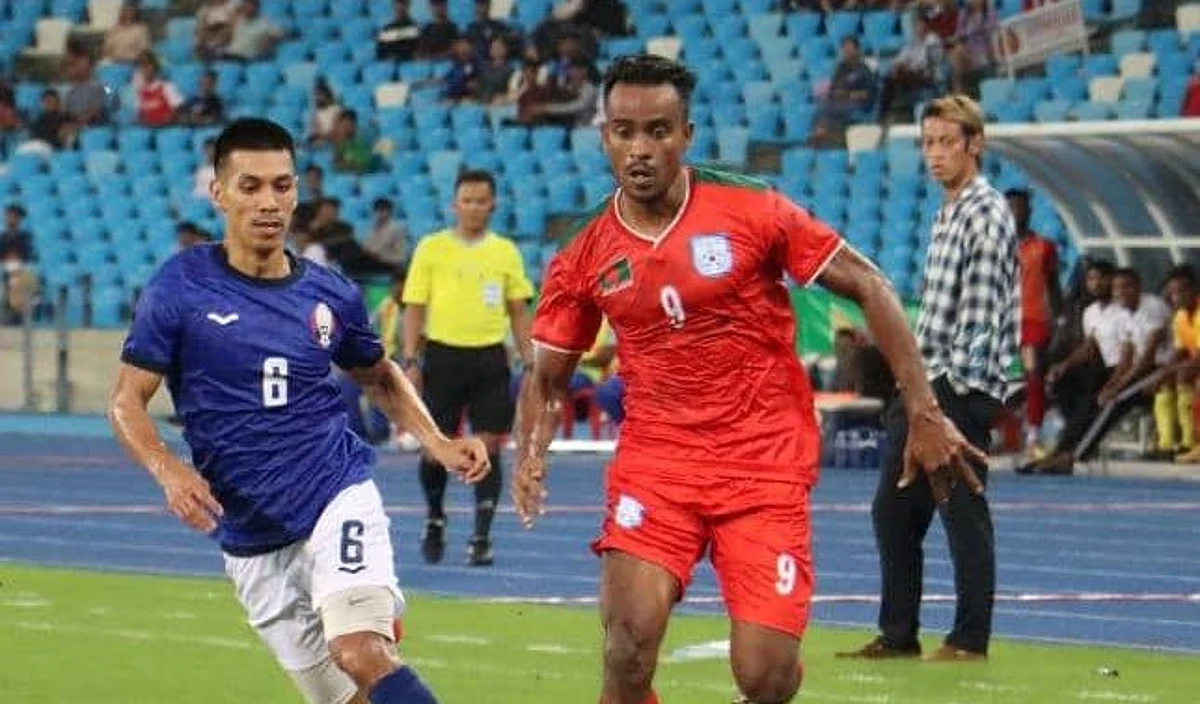 ফিফা প্রীতি ম্যাচে কম্বোডিয়ার বিপক্ষে বাংলাদেশ।
