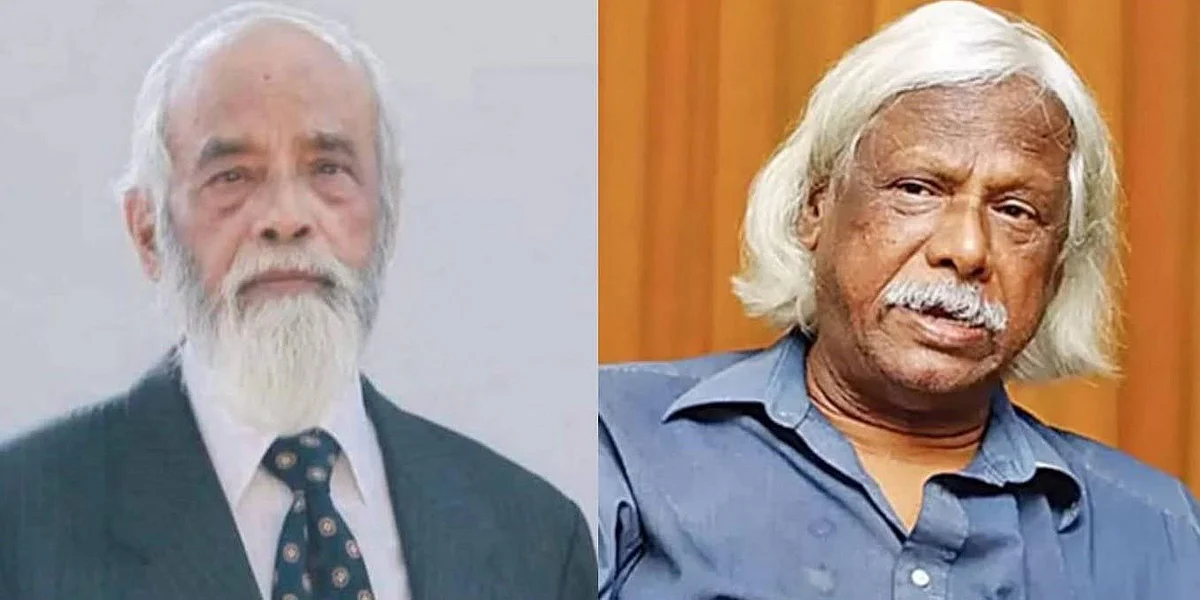পরমাণু বিজ্ঞানী অধ্যাপক ড. জসীম উদ্দিন আহমেদ (বাঁয়ে) ও গণস্বাস্থ্য কেন্দ্রের ট্রাস্টি ডা. জাফরুল্লাহ চৌধুরী।