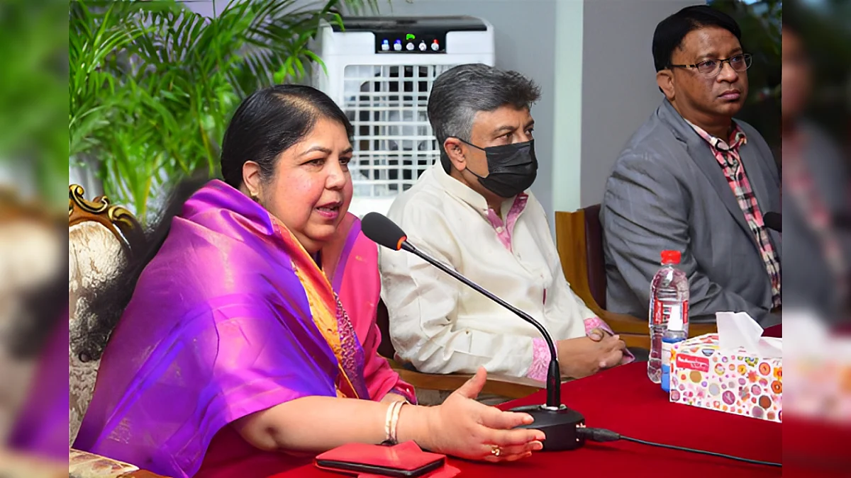সংস্কারকৃত ৫নং সংসদ সদস্য ভবনের উদ্বোধন অনুষ্ঠানে স্পিকার শিরীন শারমিন।
