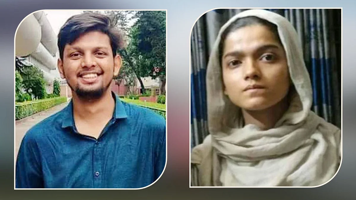 ফারদিন নূর পরশ ও আমাতুল্লাহ বুশরা (বাঁ থেকে)।