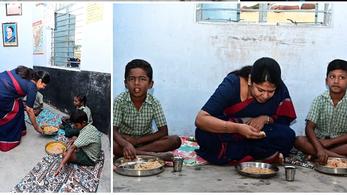 மகாகவி பிறந்த மண்ணில் மறையாத தீண்டாமை.. குழந்தைகளுடன் உணவு சாப்பிட்ட கனிமொழி!