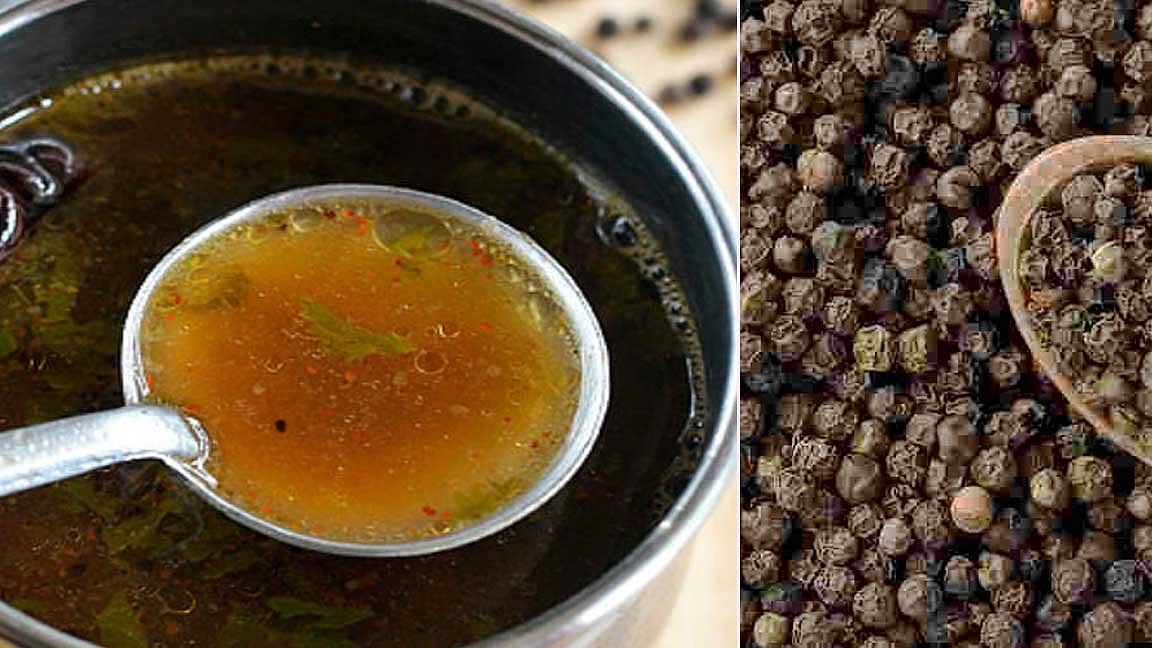 இரண்டே நிமிடத்தில் குளிருக்கு இதமான மிளகு ரசம்!