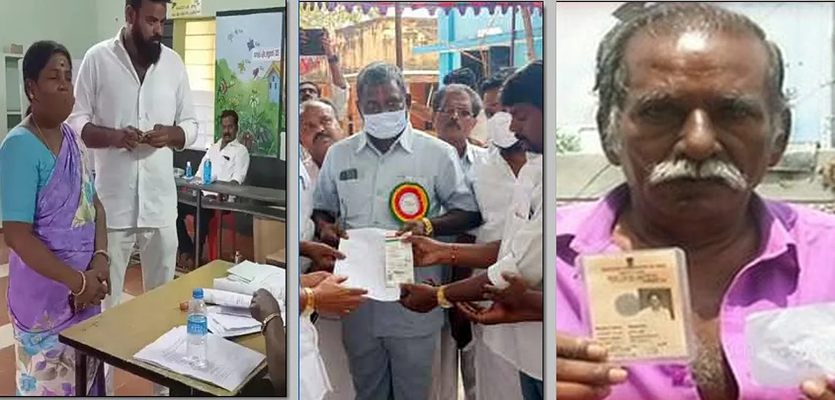 `சர்க்கார்' படப்பாணியில் கெத்தாக ஓட்டுப்போட்ட நபர்கள்!