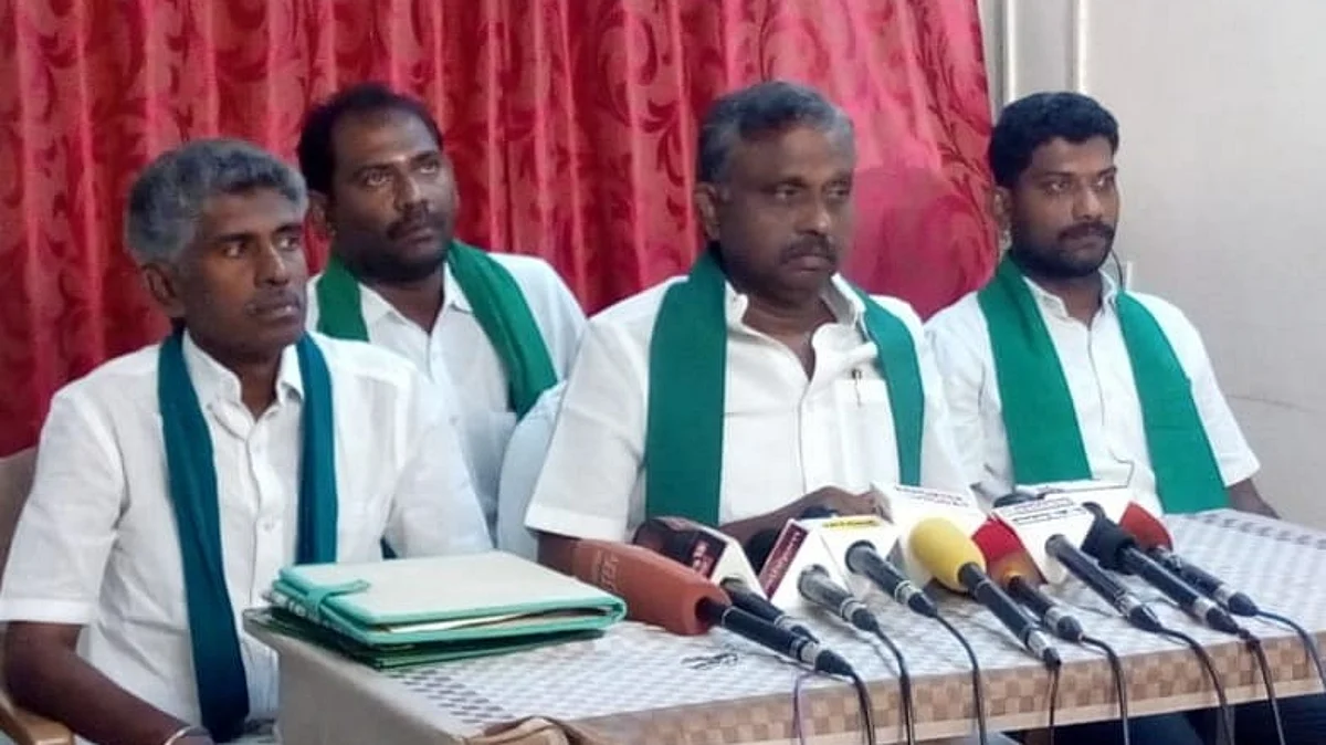 செய்தியாளர்களை சந்தித்த பி.ஆர்.பாண்டியன்