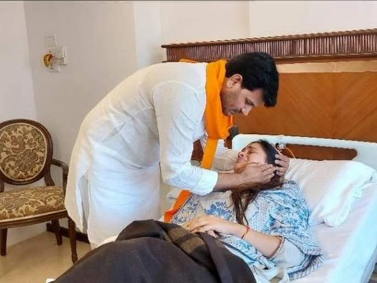 சிறையில் இருந்து வந்ததும் மருத்துவமனையில் நடிகை அட்மிட்: கணவரைக் கண்டதும் கண்ணீர்