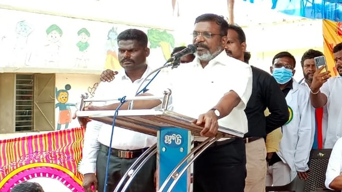 `நீங்கள் பதவி விலகிவிட்டு ஆர்.எஸ்.எஸ் பணியை மேற்கொள்ளுங்கள்'- ஆளுநரை சாடும் திருமாவளவன்