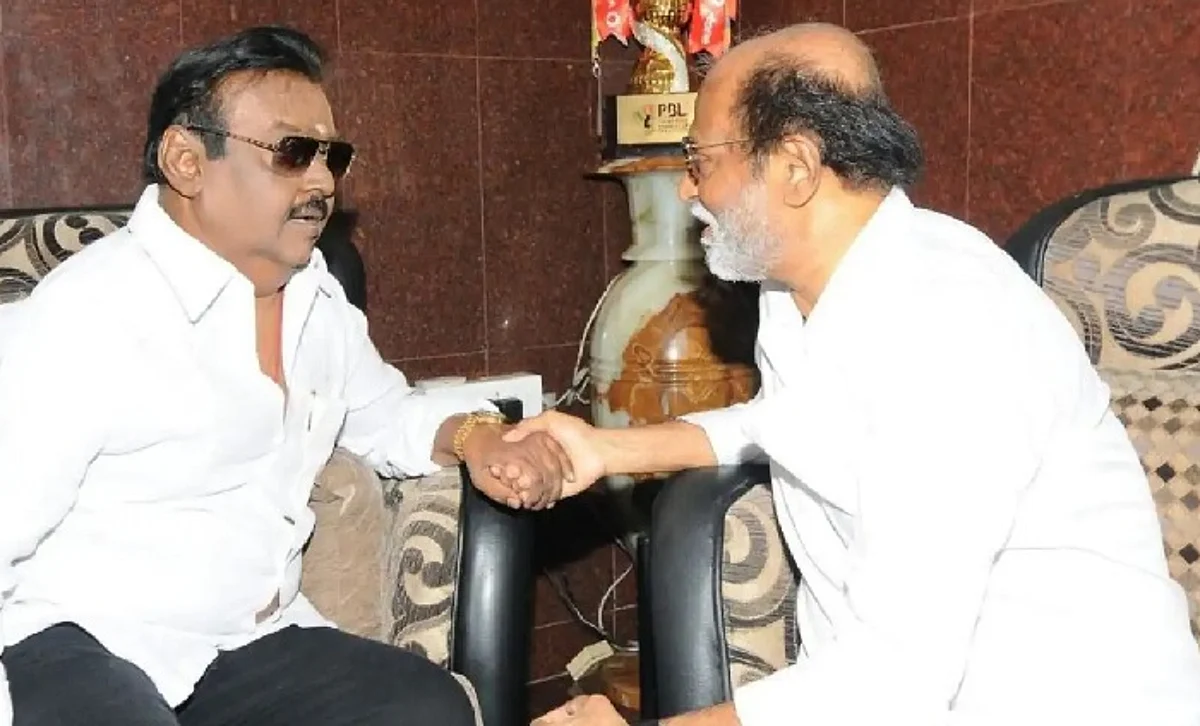 `என் அருமை நண்பர் பழையபடி கேப்டனாக கர்ஜிக்க வேண்டும்'- நடிகர் ரஜினிகாந்த் பிரார்த்தனை