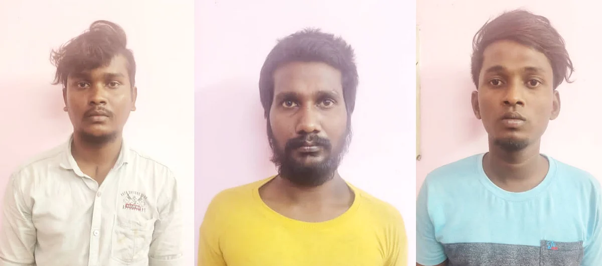 கைது செய்யப்பட்ட மூவர்.