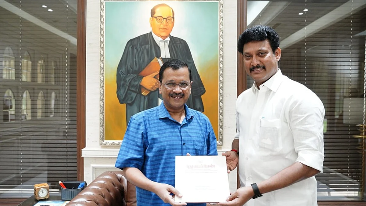 அர்விந்த் கேஜ்ரிவாலுடன் அன்பில் மகேஷ் சந்திப்பு: புதிய திட்டத்தை தொடங்கிவைக்க அழைப்பு!