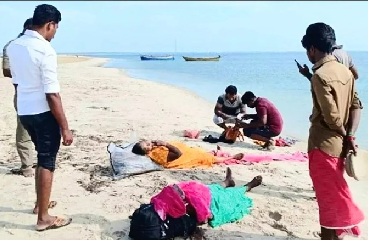 கடற்கரையில் தரை இறங்கிய போது