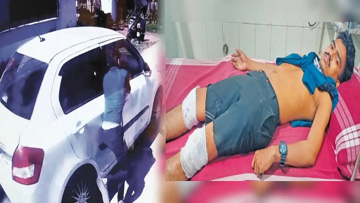 சுங்கச்சாவடியில் கட்டணம் செலுத்தாமல் செல்ல முயன்ற கார்; தடுத்த ஊழியருக்கு நடந்த கொடூரம்: வைரலாகும் காட்சி