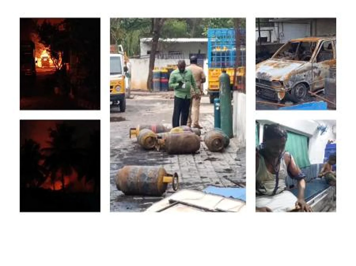 வாலாஜாபாத்தில் வெடித்து சிதறிய காஸ் குடோன்; ஒருவர் பலி: உயிருக்குப் போராடும் 6 பேர்!