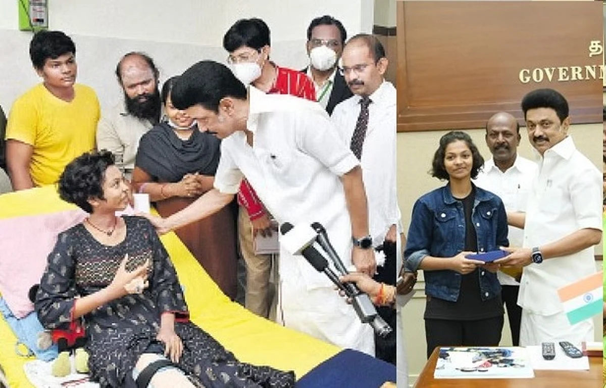 அன்று படுத்த படுக்கை; இன்று எழுந்து நடக்கிறார்: முதல்வரை சந்தித்து கண்கலங்கிய மாணவி சிந்து!