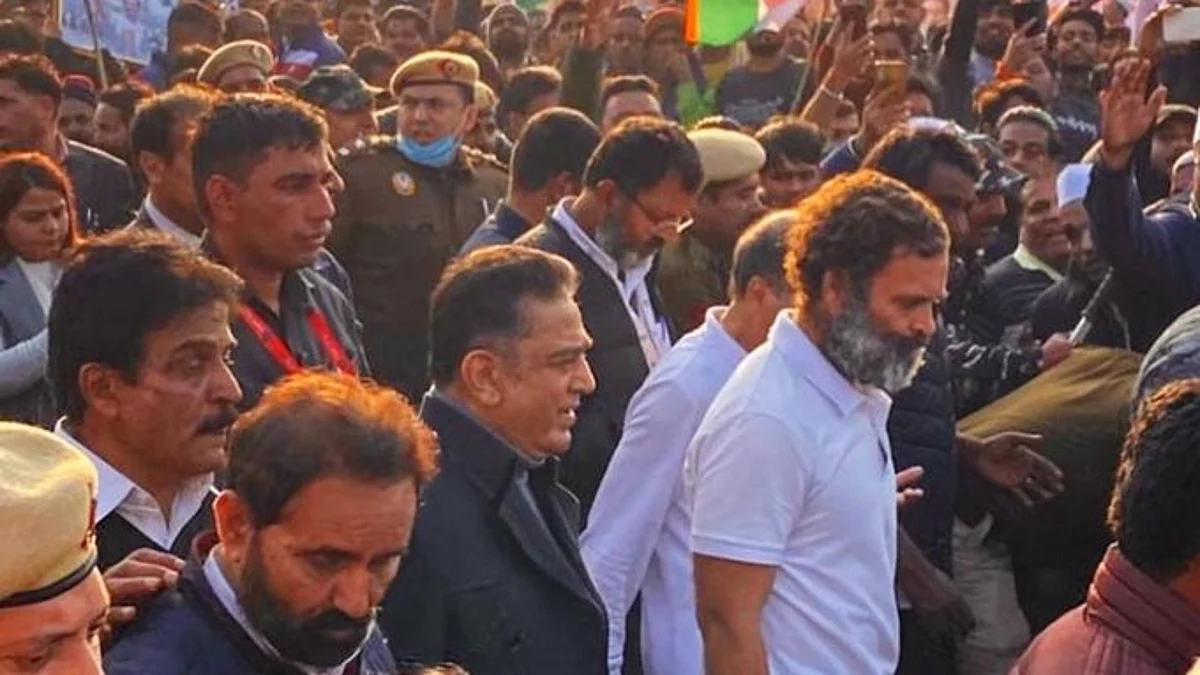ராகுல் காந்தியுடன் கமல்ஹாசன்: பாரத் ஜோடோ யாத்திரையில் இணைந்தார்.