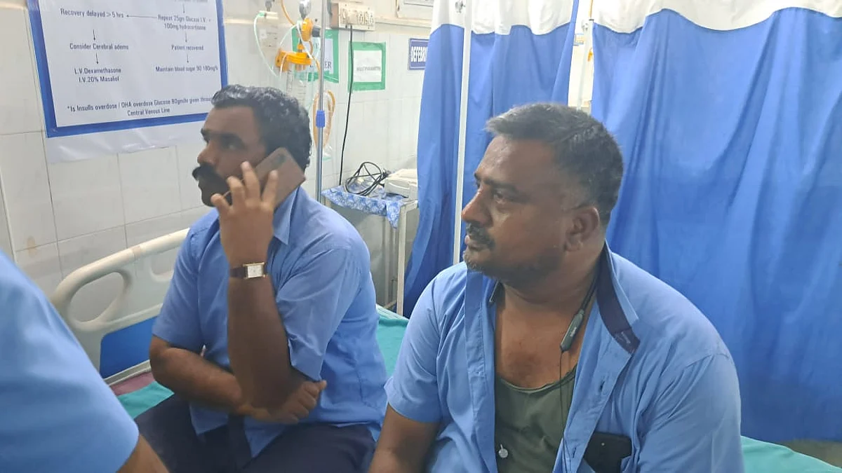 தாக்குதலில் பாதிக்கப்பட்ட ஓட்டுநர் மற்றும் நடத்தினர்