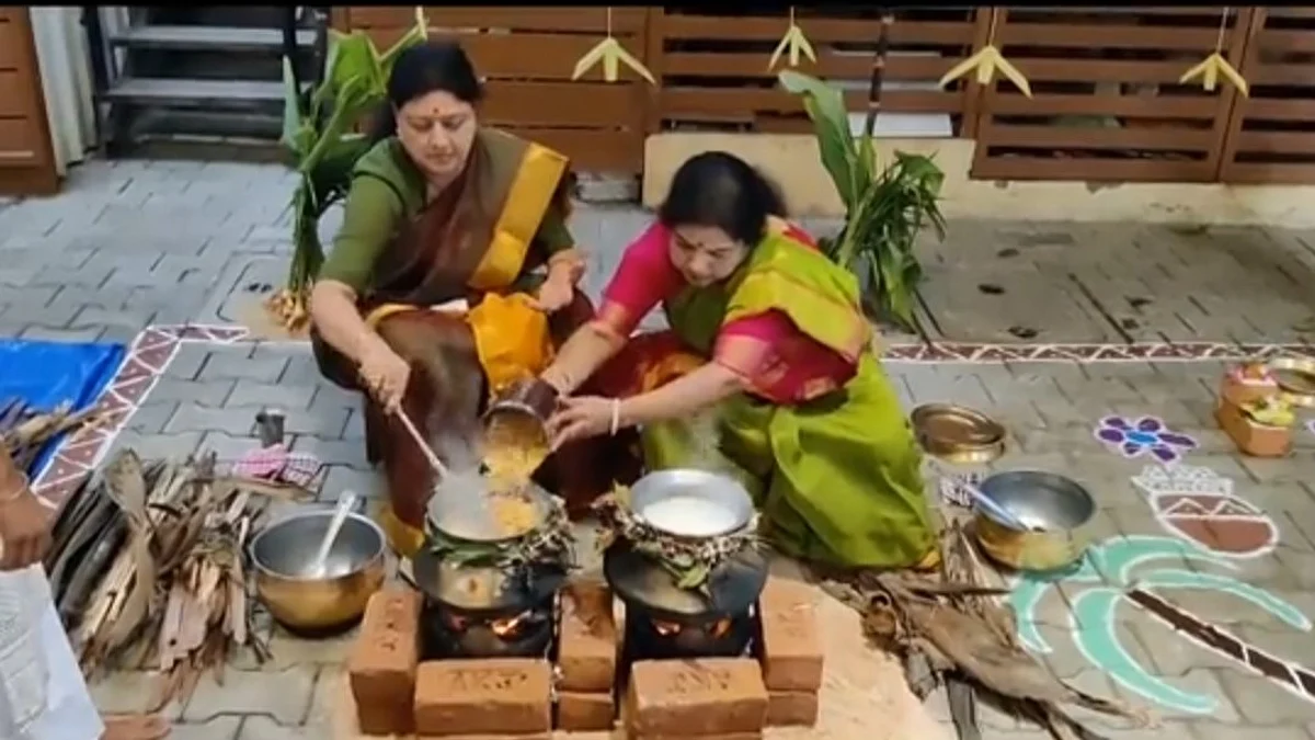 சசிகலாவின் உற்சாகமான கொண்டாட்டம் - இளவரசியுடன் பொங்கல் வைத்த வீடியோ வெளியீடு!