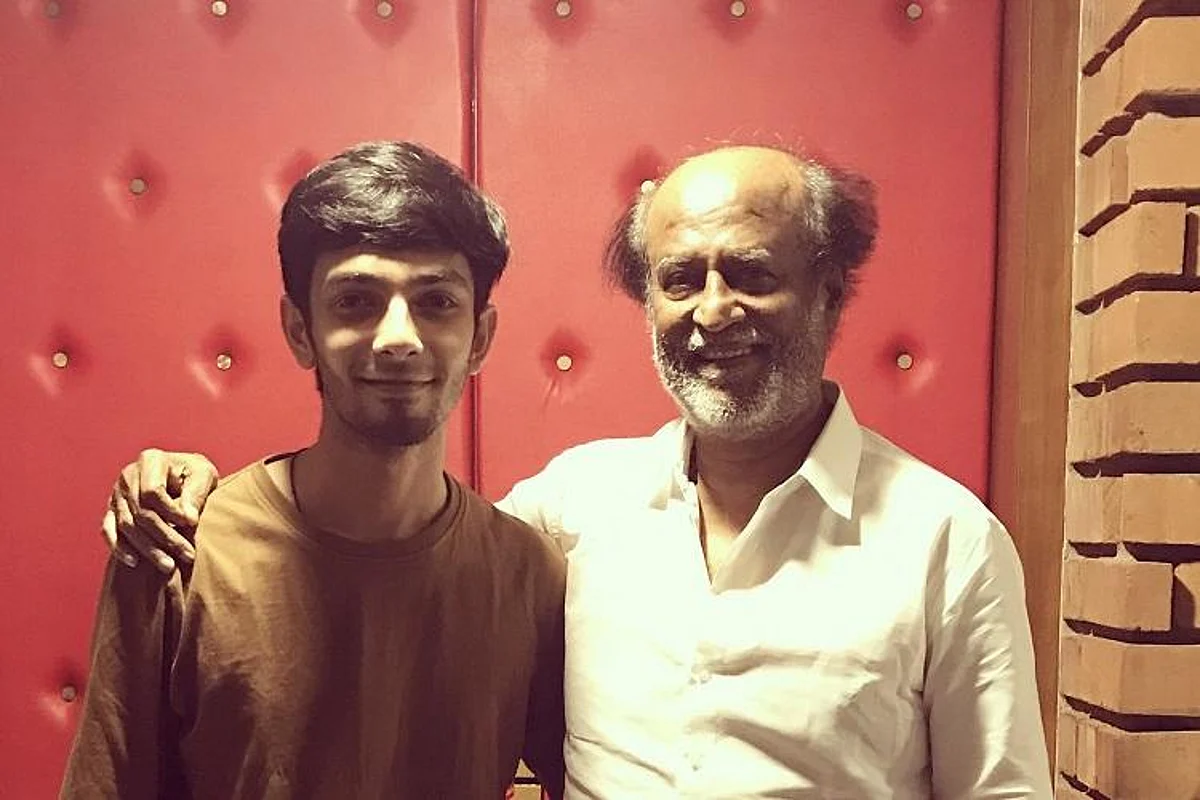 அனிருத்துடன் நடிகர் ரஜினிகாந்த்.