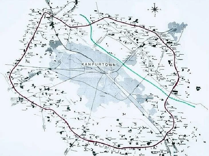 Map of new outer ring road in Kanpur